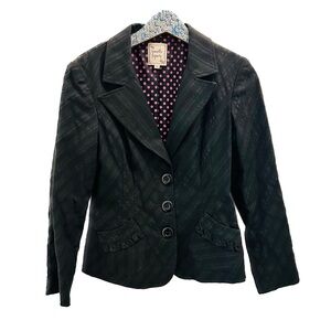 Vintage Nanette Lepore Blazer 8 black ruffles textured